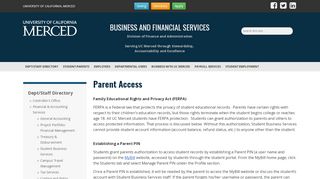 
                            2. Parent Access | Business and Financial Services - (BFS), UC Merced ... - Uc Merced Parent Portal