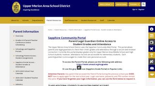 
                            2. Parent Information / Sapphire Portal Access - Student Grades ... - Umasd Parent Portal
