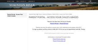
                            2. Parent Portal - Access Your Child's Grades - Staunton River High School - Bedford County Schools Parent Portal