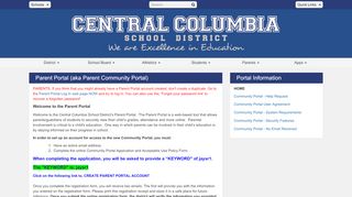 
                            2. Parent Portal (aka Parent Community Portal) - Central Columbia ... - Central Columbia Sapphire Community Portal
