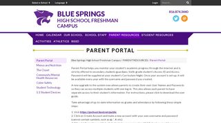 
                            3. Parent Portal - Blue Springs High School Freshman Campus - Powerschool Login Bssd