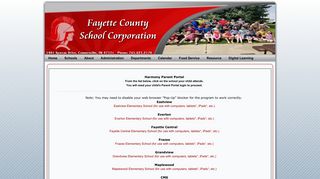
                            1. Parent Portal - Fayette County School - School Websites - Connersville High School Harmony Portal