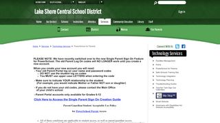 
                            2. Parent Portal - Lake Shore Central School District - Lakeshore Parent Portal