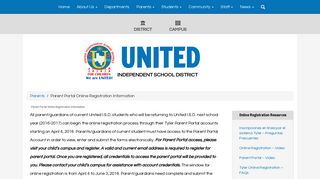 
                            2. Parent Portal Online Registration Information - United ISD - Uisd Parent Portal Portal