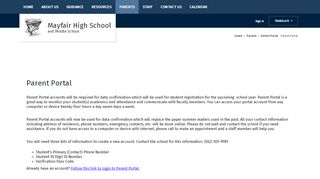 
                            2. Parent Portal / Parent Portal - Mayfair High School Parent Portal