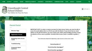 
Parent Portal / Registration Process  

