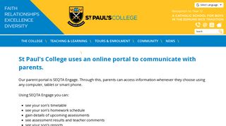 
                            4. Parent portal: SEQTA - St Paul's College - Coneqt Parent Portal