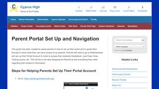 
Parent Portal Set Up and Navigation - Granite School District
