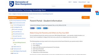 
Parent Portal - Student Information - University of New Hampshire
