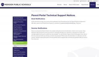 
                            2. Parent Portal Technical Support Notices | Meriden Public Schools - Meriden Parent Portal