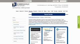 Parent Portals - Robbinsdale Area Schools - Rdale Parent Portal