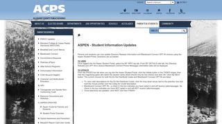 
                            5. Parent Resources / ASPEN UPDATES - Aspen Login Acps