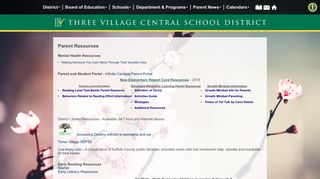 
                            1. Parent Resources - Three Village Central School District - Three Village Central School District Campus Portal
