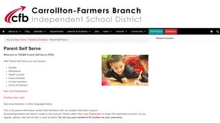 
                            2. Parent Self Serve | Carrollton-Farmers Branch ISD - Cfbisd Student Self Serve Login