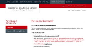 
                            4. Parents and Community / Homepage - Bedford Central School District - Bcsdny Student Portal