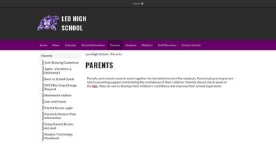 
                            9. Parents - Leo High School