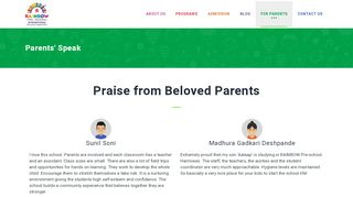 
                            4. Parents' Speak | Rainbow Preschool - Rainbow School Thane Parent Login