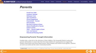 
                            3. Parents | Sunnyside Unified School District - Tucson - Powerschool Student Portal Susd12