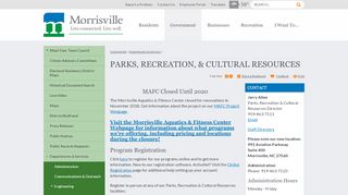 Parks, Recreation, & Cultural Resources | Town of Morrisville ... - Morrisville Email Portal