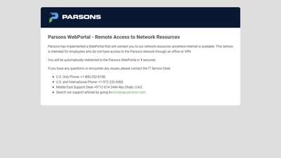 Parsons WebPortal