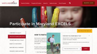 
                            8. Participate in Maryland EXCELS - Maryland Excels - Maryland Excels Provider Portal