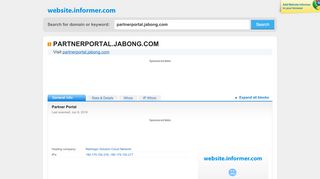 
                            6. partnerportal.jabong.com at WI. Partner Portal - Website Informer - Jabong Partner Portal