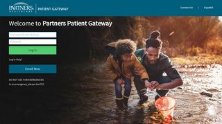 
Partners Patient Gateway - Login Page  
