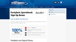 
                            8. Partybets Sportsbook Sign Up Bonus - Canadian Sportsbooks - Partybets Portal