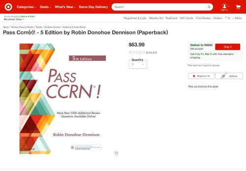 
                            9. Pass Ccrn?! - 5 Edition By Robin Donohoe Dennison ... - Target - Pass Ccrn Portal