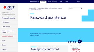 
                            7. Password assistance - RMIT University - Rmit Staff Email Portal