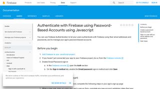 
Password Authentication - Firebase - Google  
