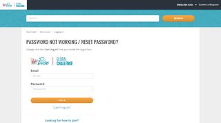 
                            5. Password not working / reset password? – Need help? - Global Challenge Portal