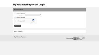 
                            6. Password Reset - MyImpactPage - Login - Better Impact - Myvolunteerpage Sign Up