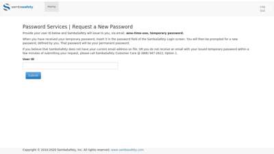 
                            8. Password Services Request a New Password - SambaSafety®