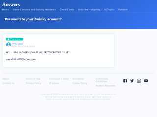 
                            6. Password to your Zwinky account - Answers