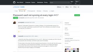 
Password vault not syncing at every login · Issue #457 ...  
