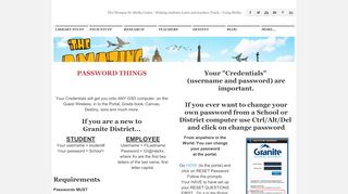 
                            15. Passwords - TheOlyCenter.org - Granite Gradebook Portal Student Portal