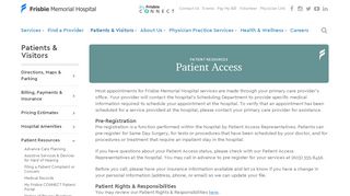 
Patient Access - Frisbie Memorial Hospital
