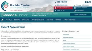 
                            4. Patient Appointment | BoulderCentre for Orthopedics & Spine - Boulder Orthopedics Patient Portal