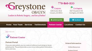
                            3. Patient Center - Greystone OB/Gyn - Greystone Patient Portal