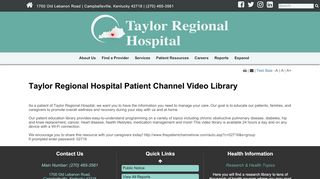 
                            2. Patient Channel - Taylor Regional Hospital - Taylor County Hospital Patient Portal
