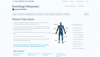 
                            2. Patient Education - Front Range Orthopaedics - Front Range Orthopaedics Patient Portal