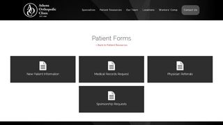 
                            4. Patient Forms - Athens Orthopedic Clinic - Athens Orthopedic Patient Portal