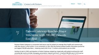 
Patient Gateway Reaches Major ... - Connect with Partners  
