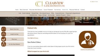 
                            1. Patient Info - Clearview Cancer Institute - Clearview Cancer Institute Patient Portal