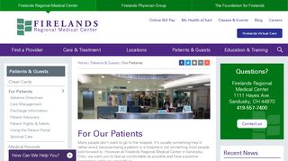 
                            5. Patient Information - Firelands Regional Medical Center - Firelands Regional Medical Center Patient Portal