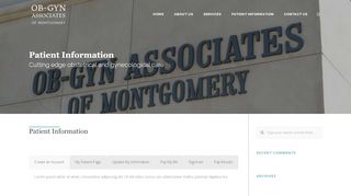 
                            7. Patient Information - ObGyn Associates of MontgomeryObGyn ... - Digichart Patient Portal