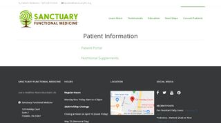 
                            3. Patient Information – Sanctuary Functional Medicine - Sanctuary Functional Medicine Patient Portal