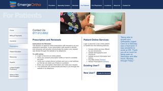 
                            2. Patient Online Services - EmergeOrtho - Triangle Orthopedics Patient Portal