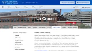 
                            1. Patient Online Services - Mayo Clinic Health System - Mayo Online Patient Portal Portal
